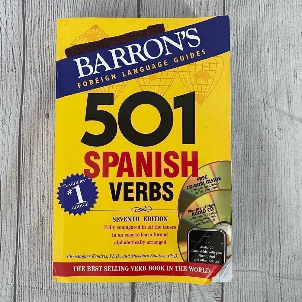 Barron’s 501 Spanish verbs foreign language guide book